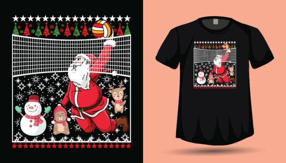 Christmas Volleyball Tshirt Design Files: Elevate Your Seasonal Branding