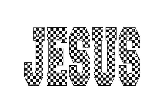 Jesus Checkered Typography Design: Faith Meets Modern Aesthetics