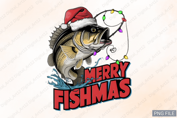 Merry Fishmas PNG Design for Festive Projects
