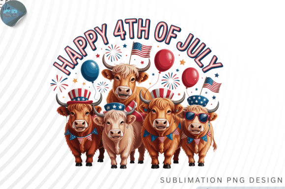 Patriotic Cows 4th of July PNG Design: A Designer's Asset