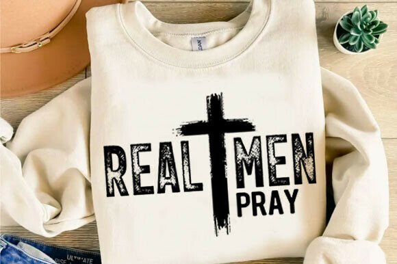 Real Men Pray: A Versatile PNG Design for Modern Projects