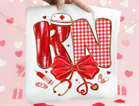Registered Nurse Bow Sublimation Design