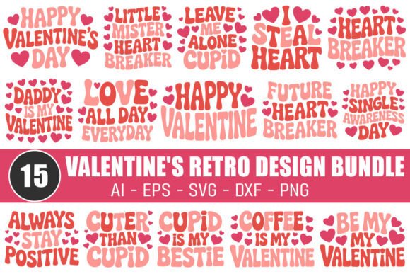 Valentine's Retro Design Bundle: Vintage Charm for Modern Creations