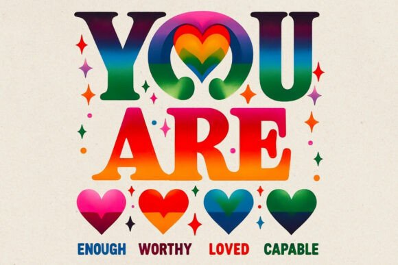 You Are Enough Retro Shirt Design PNG for Modern Creators